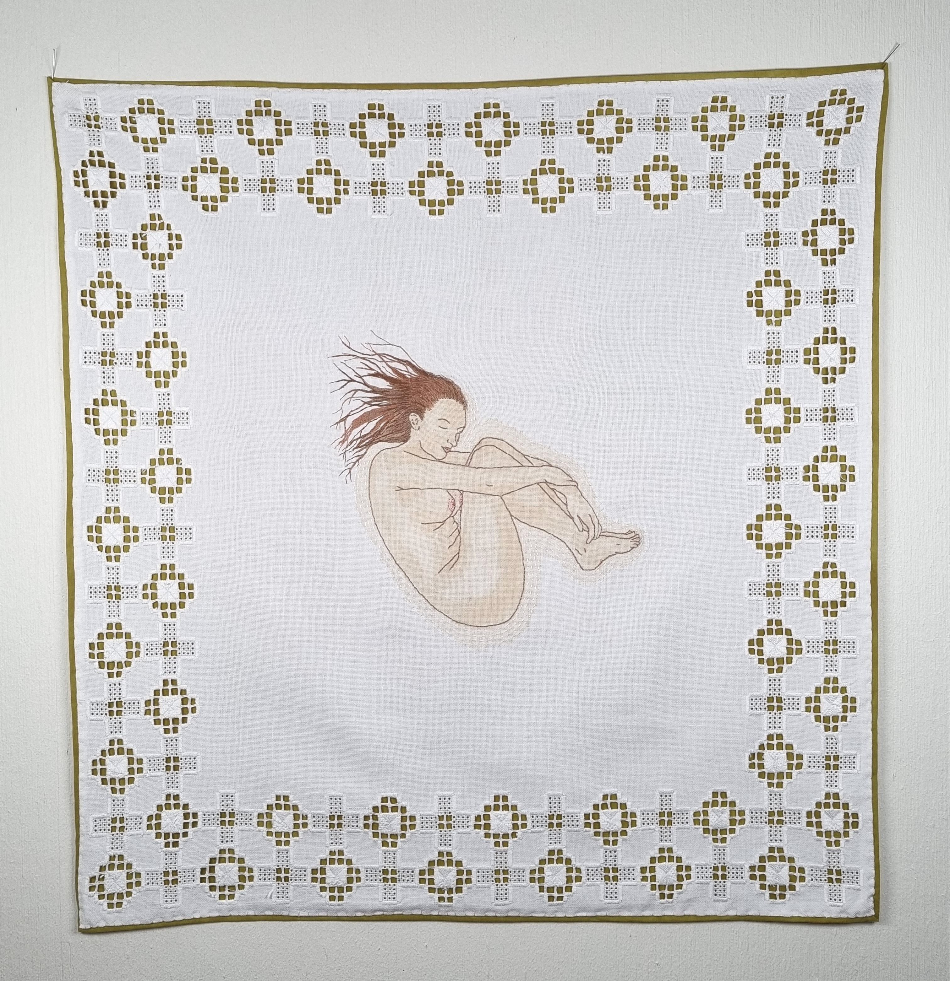 6 Erika Broman, Återfödd, textilt broderi 